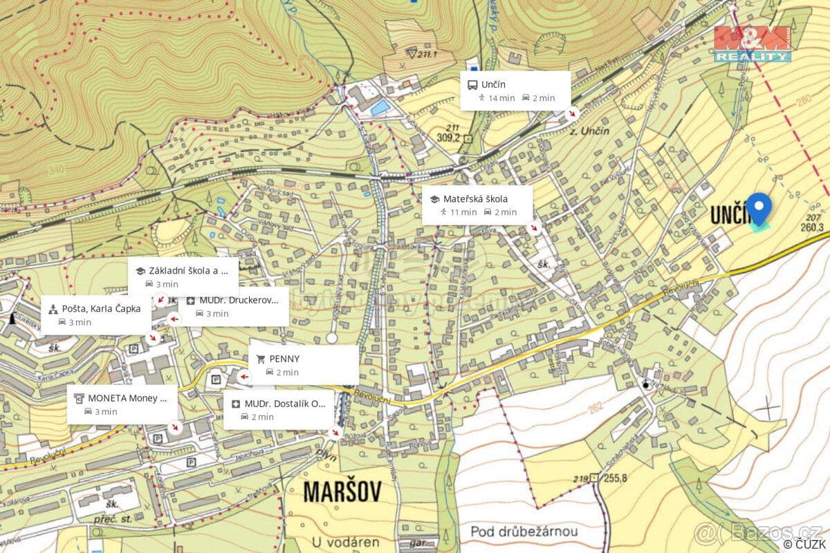 Pozemek Prodej pozemku k bydlení, 919 m², Krupka - Unčín - Teplice | Bazoš.cz