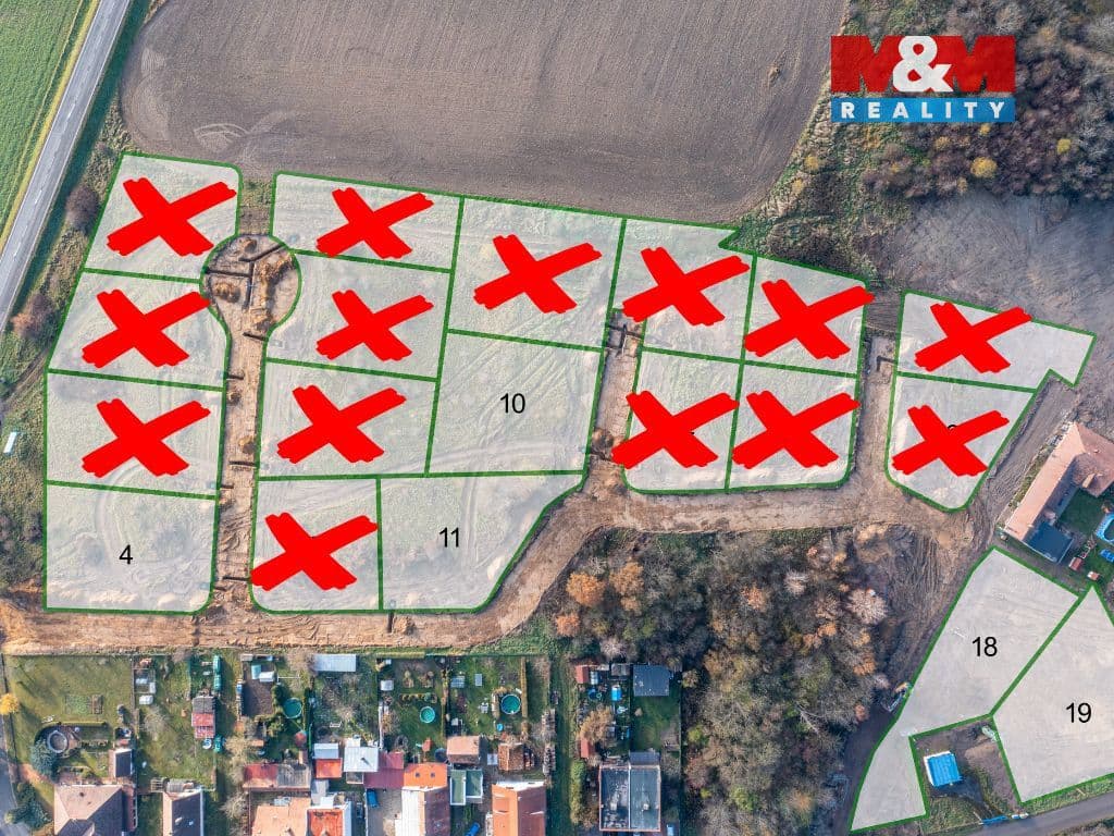 Pozemek Prodej pozemku k výstavbě rodinného domu, 1235 m², obec Časy - Pardubice | Bazoš.cz