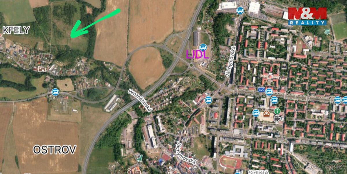 Pozemek Prodej pozemku k bydlení v Ostrově,1352 m2, Kfely - Karlovy Vary | Bazoš.cz