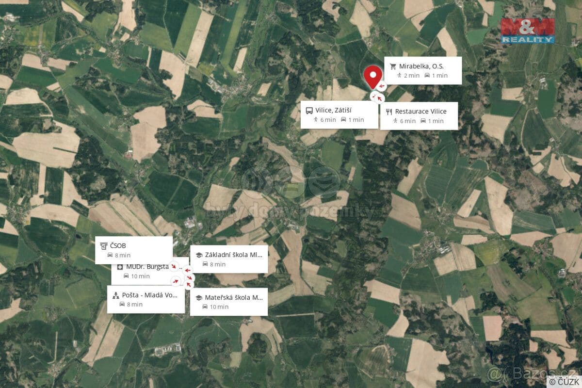 Pozemek Prodej stavebního pozemku 993 m², Vilice - Tábor | Bazoš.cz