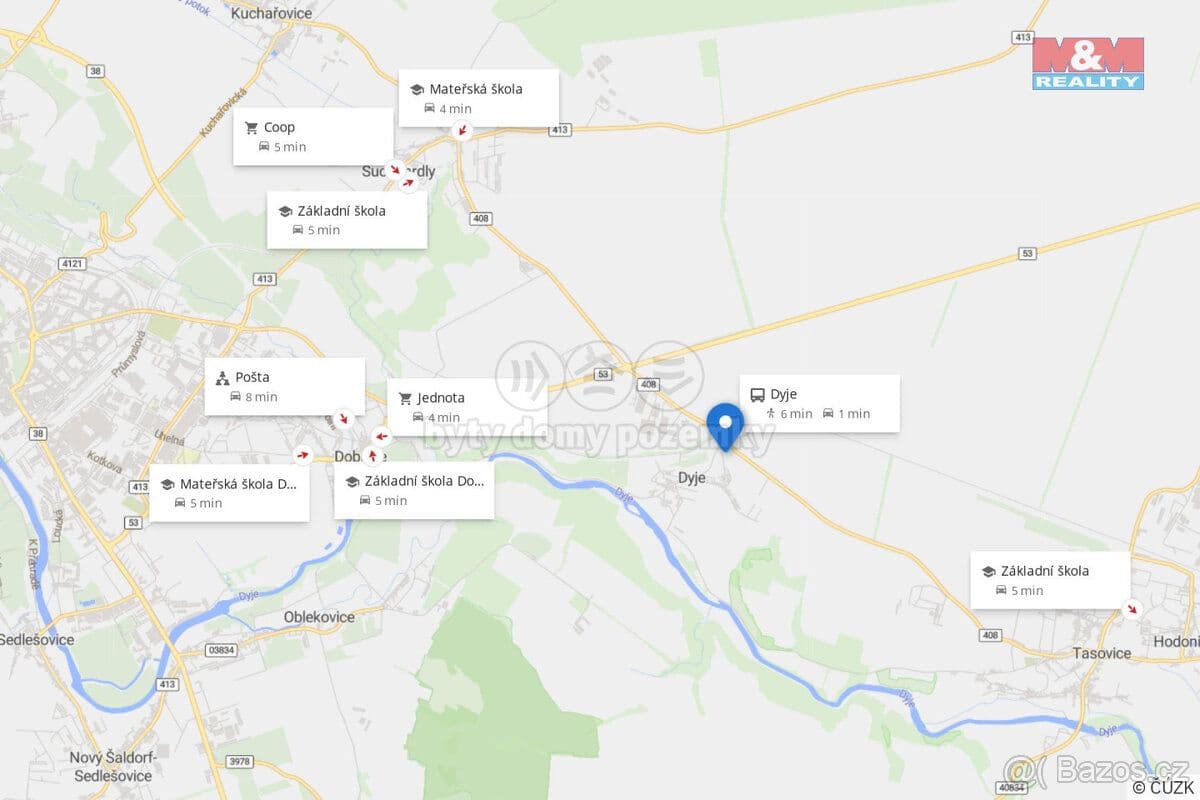 Pozemek Prodej pozemku k bydlení, 2322 m², Dyje - Znojmo | Bazoš.cz