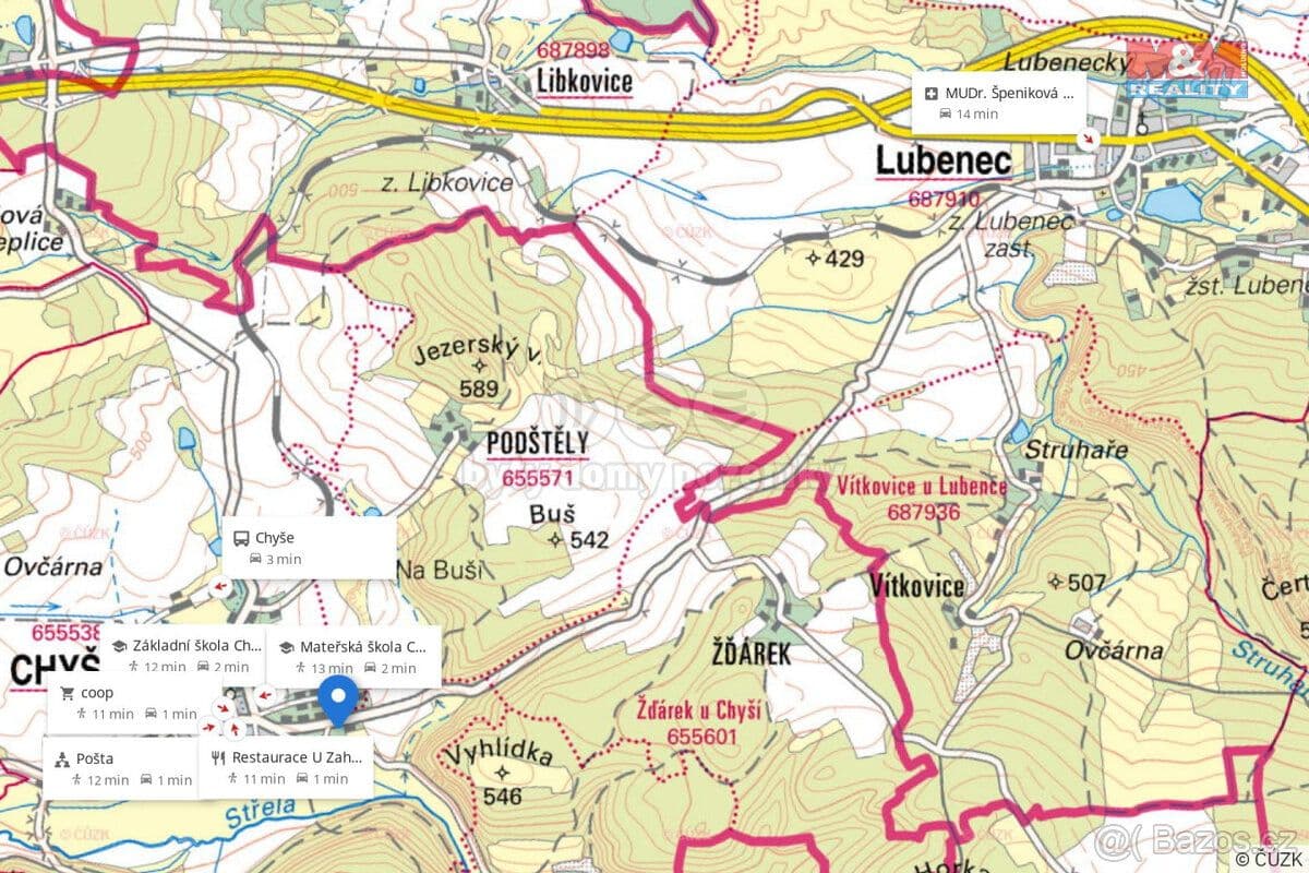 Pozemek Prodej pozemku k bydlení, 1005 m², Chyše - Karlovy Vary | Bazoš.cz