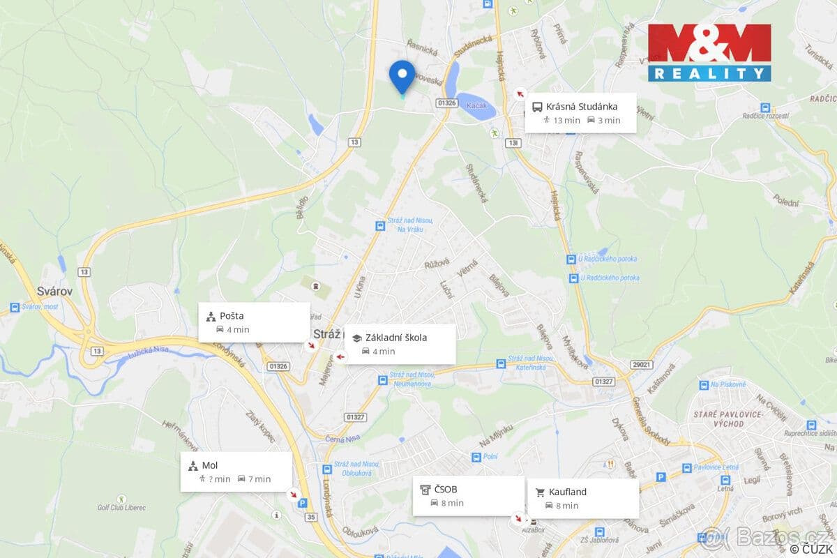 Pozemek Prodej louky, 1079 m², Liberec - Krásná Studánka - Liberec | Bazoš.cz