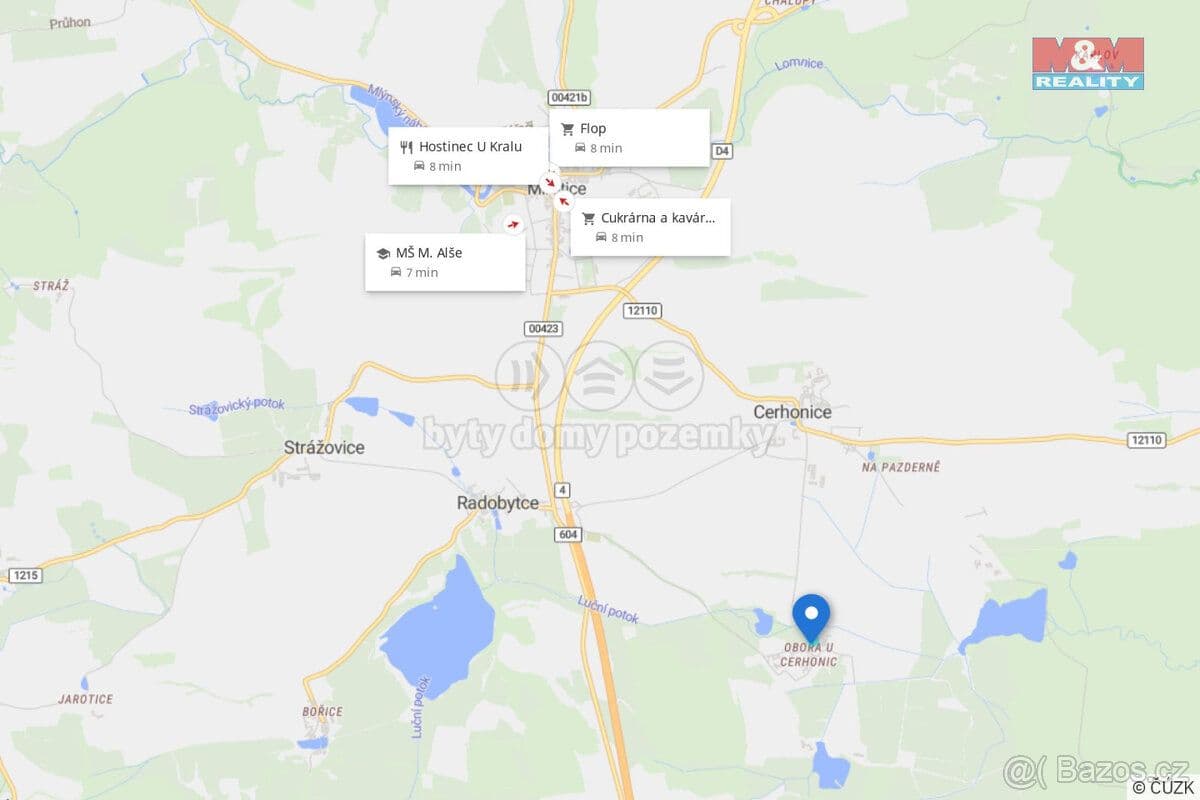 Pozemek Prodej pozemku, 3827 m², Cerhonice - Písek | Bazoš.cz Pozemek Prodej pozemku, 3827 m², Cerhonice - Písek | Bazoš.cz