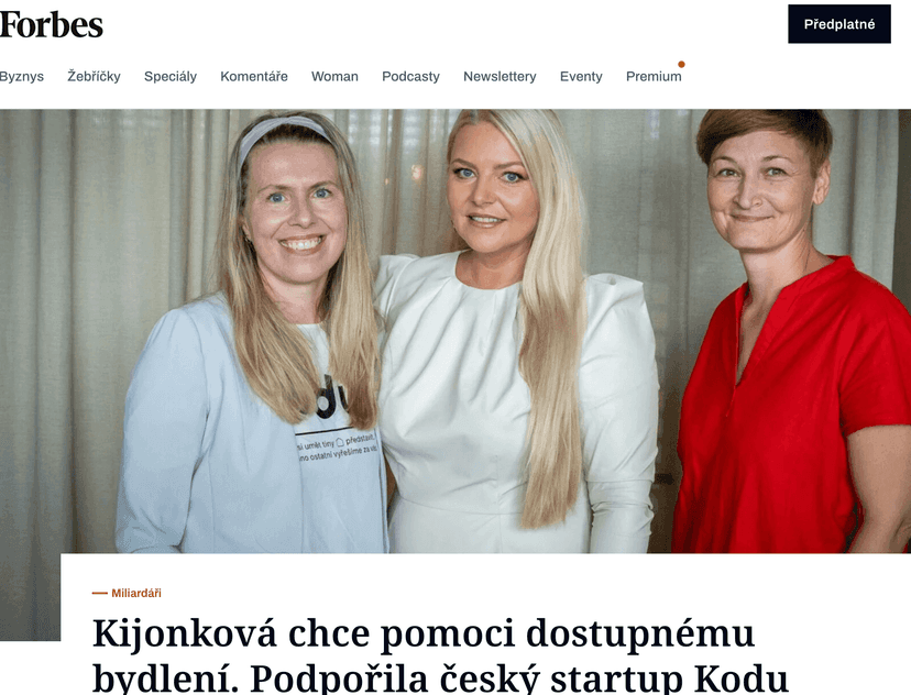 Simona Kijonková vstupuje do Kodu.